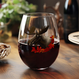 Verre À Vin Sans Pied Feuilles de l'érable rouge orignal