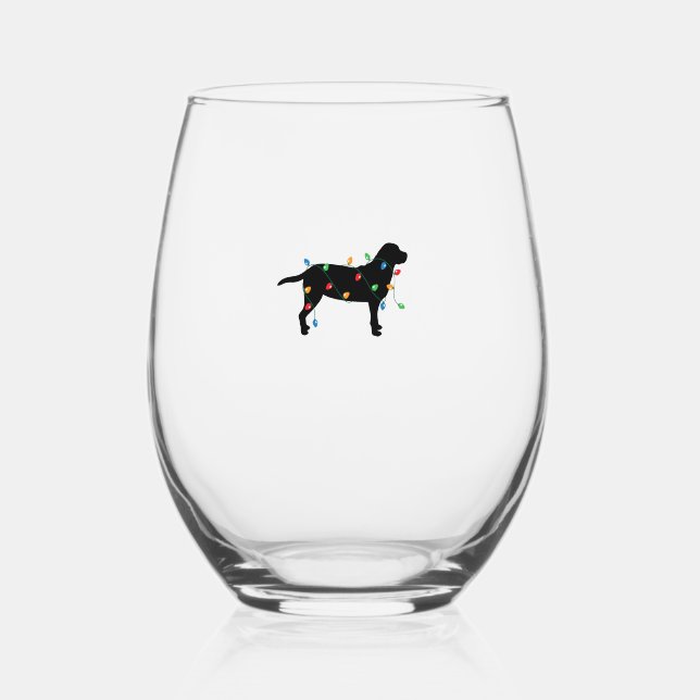 Verre À Vin Sans Pied Feux de Noël Labrador Retriever Dog Shirt (Recto)