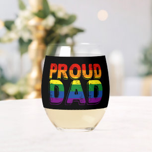 Verre À Vin Sans Pied Fier papa LGBT Gay pride papa