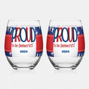 Verre À Vin Sans Pied Fière d'être démocrate