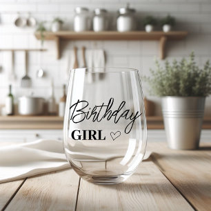 Verre À Vin Sans Pied Fille d'anniversaire
