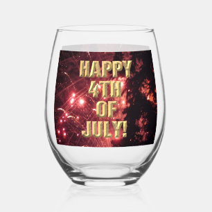 Verre À Vin Sans Pied Fireworks 3 vitrines 4 juillet