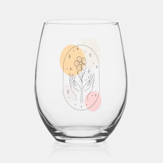Verre À Vin Sans Pied Fleur (Recto)
