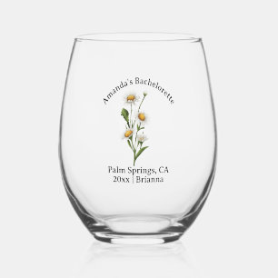 Verre À Vin Sans Pied Fleur de naissance de la future mariée du mois d'a