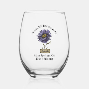 Verre À Vin Sans Pied Fleur de naissance de la future mariée Septembre A