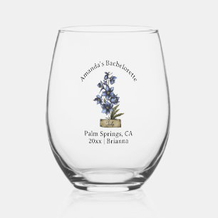 Verre À Vin Sans Pied Fleur de naissance du mois de juillet pour une cél