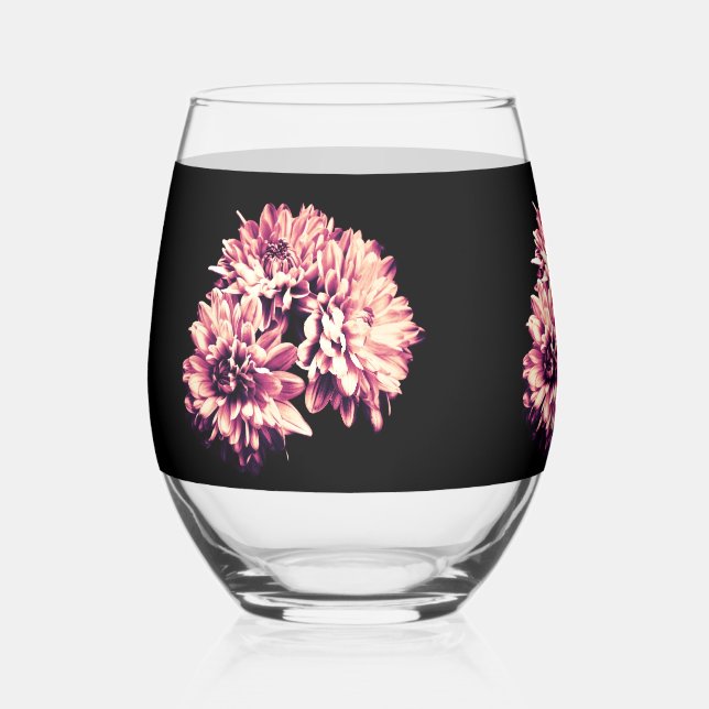 Verre À Vin Sans Pied Fleurs (Recto)