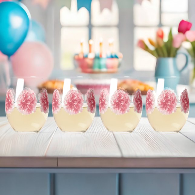 Verre À Vin Sans Pied Fleurs de styles classiques (Insitu (Baby Shower))
