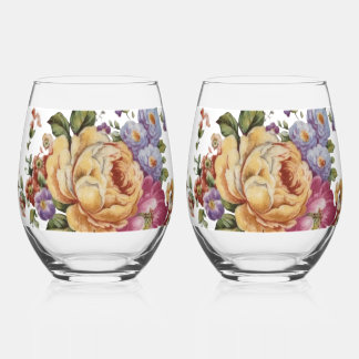 Verre À Vin Sans Pied Floral Fantasy  