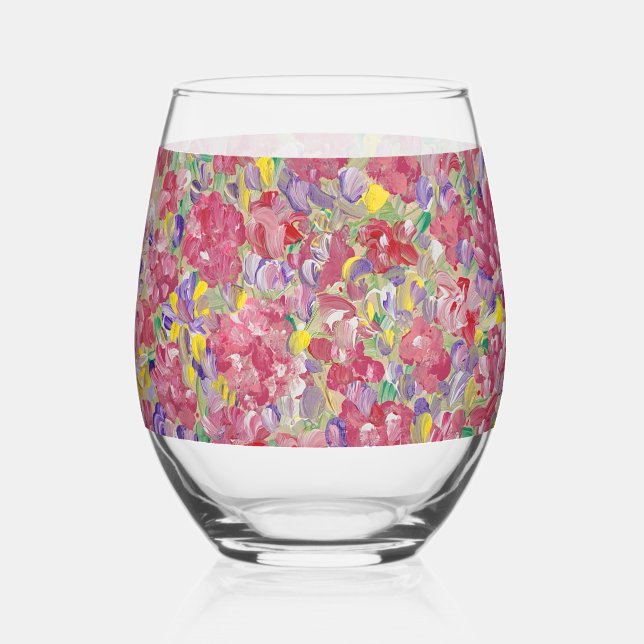 Verre À Vin Sans Pied Flore printanière (Recto)