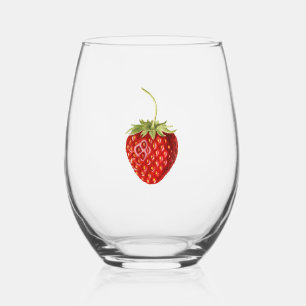 Verre À Vin Sans Pied Fraise (par Louis C.C. Krieger)