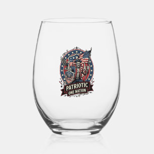 Verre À Vin Sans Pied Frankenstein patriotique brute de liberté Monstre