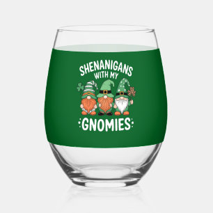 Verre À Vin Sans Pied Fredolies Avec Mes Gnomes St Patrick's Day Irlanda