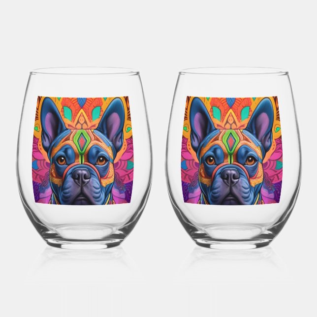 Verre À Vin Sans Pied Frenchie Fun Birthday Fantasy    (Recto)