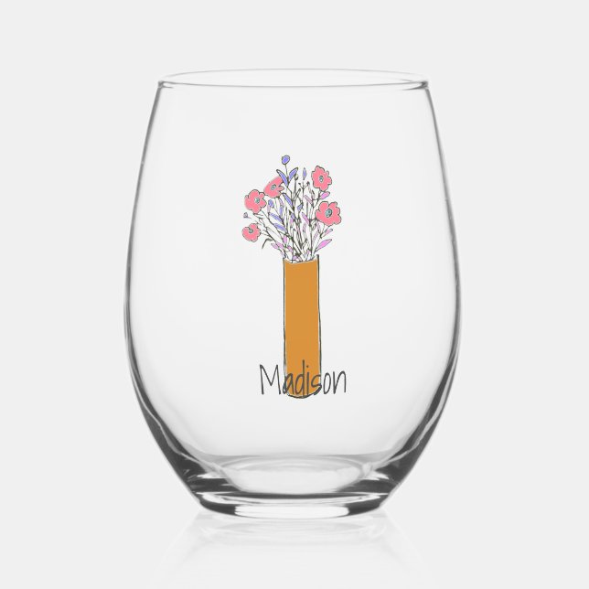 Verre À Vin Sans Pied Fun original Fun Quirty Flower (Recto)