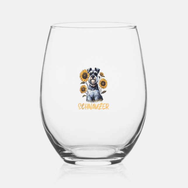Verre À Vin Sans Pied Funny Chien Schnauzer (Recto)