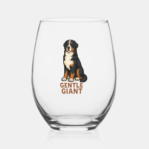 Verre À Vin Sans Pied Géant doux de chien de montagne bernois.