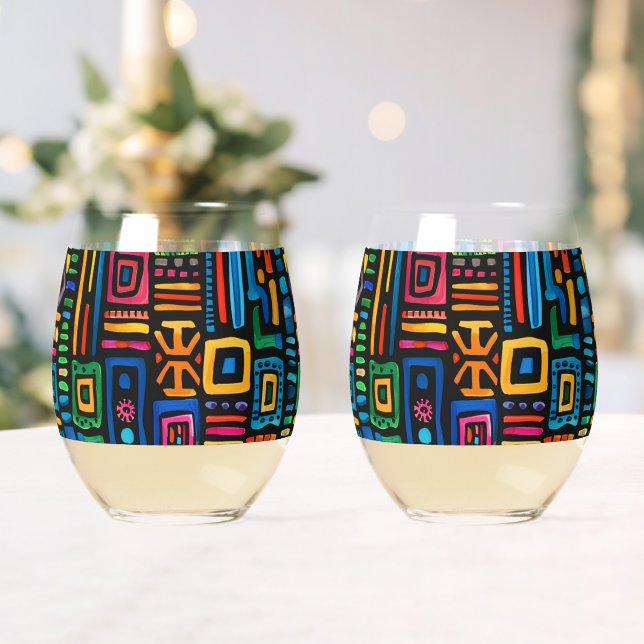 Verre À Vin Sans Pied Ghana Kente (Insitu (Mariage))