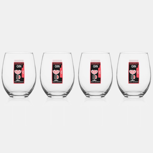 Verre À Vin Sans Pied Gin rose (Recto)