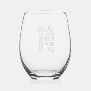 Verre À Vin Sans Pied Girafe Drôle Tu N'es Même Pas à Mon Niveau T-Shirt