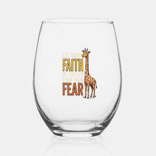 Verre À Vin Sans Pied Girafe La Foi Sur La Peur Chemise Vintage Chrétien