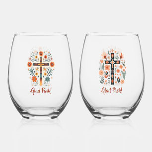 Verre À Vin Sans Pied Glad Påsk ! Croix scandinave