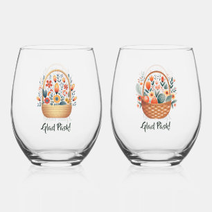 Verre À Vin Sans Pied Glad Påsk ! Paniers à fleurs scandinaves