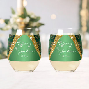 Verre À Vin Sans Pied Glam Gold Parties scintillant Mariage métallique v
