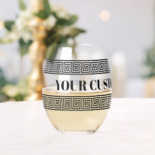 Verre à vin sans pied glamour avec impression à la