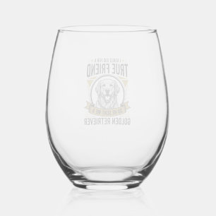 Verre À Vin Sans Pied Golden Retriever Vrai Ami Vintage Amateur de Chien