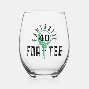 Verre À Vin Sans Pied Golf 40e anniversaire Fantastique pour les adolesc