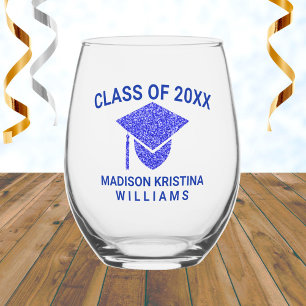 Verre À Vin Sans Pied Grad Glam Nom Du Casquette De La Marine Classe De