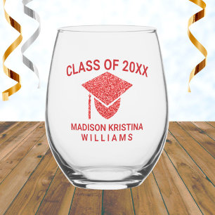 Verre À Vin Sans Pied Grad Glam Red Nom du Casquette Catégorie De Diplôm