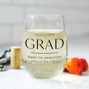 Verre À Vin Sans Pied Grad Grad noir Grad Grad Grad Graduation