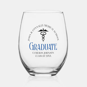 Verre À Vin Sans Pied Graduation Médicale personnalisée Commémorative