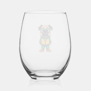 Verre À Vin Sans Pied Graphisme de mode de rue de dessin animé de chien