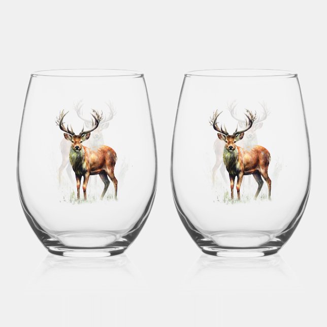 Verre À Vin Sans Pied Gros Cerf Raté (Recto)