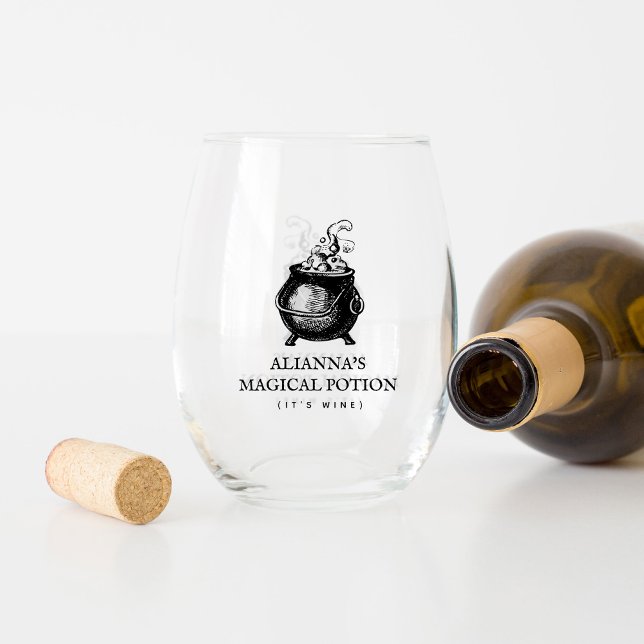 Verre À Vin Sans Pied Halloween cauldron drôle potion magique (Créateur téléchargé)
