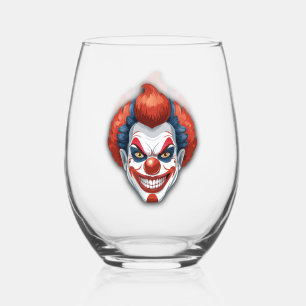 Verre À Vin Sans Pied Halloween du Carnaval de Clown déplaisant