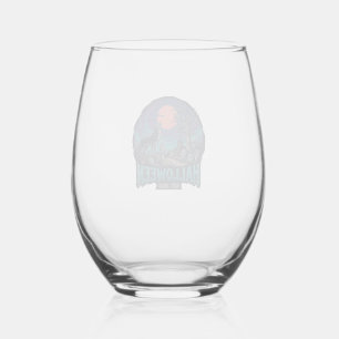 Verre À Vin Sans Pied Halloween Est Hurlement Loup Lune Rouge Main Zombi