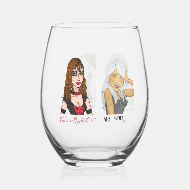 Verre à vin sans pied Halloween Gals (Recto)