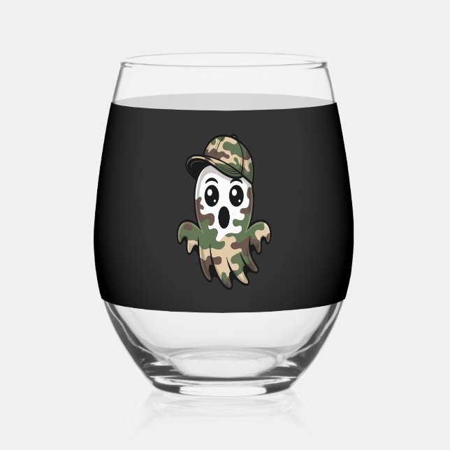 Verre À Vin Sans Pied Halloween Ghost Kids (Recto)