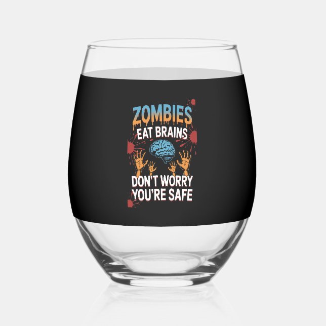 Verre À Vin Sans Pied Halloween Zombie (Recto)