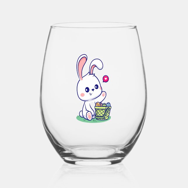 Verre À Vin Sans Pied Happy Easter Bunny collection 3 (Recto)