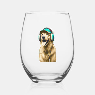 Verre À Vin Sans Pied Happy Hip-Hop Golden Retriever
