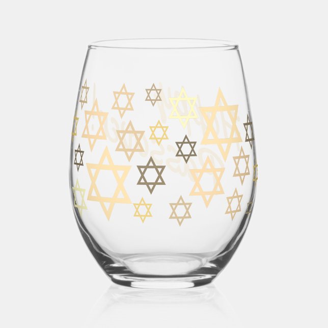Verre À Vin Sans Pied Happy Passover moderne élégant (Recto)
