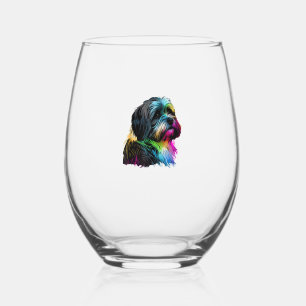 Verre À Vin Sans Pied Havanais Chien Pop Art Design Havanais Amateurs