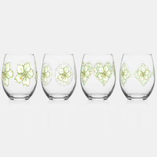 Verre À Vin Sans Pied Hibiscus & dentelle BLANC