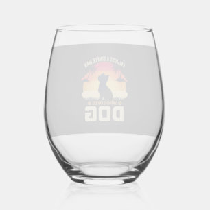 Verre À Vin Sans Pied Homme Simple Qui Aime Silhouette De Chien Coucher