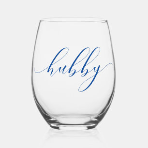 Verre À Vin Sans Pied Hubby de calligraphie simple et élégante